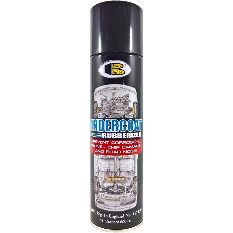 BOSNY สเปรย์พ่นใต้ท้องรถ ป้องกันสนิม และลดเสียงดังจากใต้ท้องรถ บอสนี่ UNDERCOAT RUBBERIZED SPRAY 600ml.