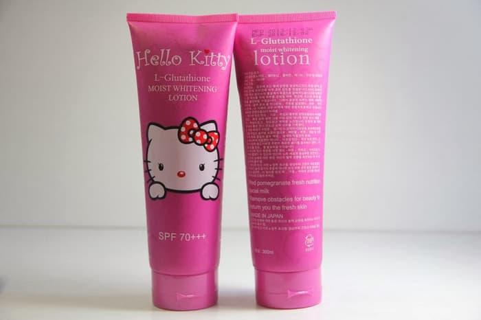 manfaat l glutathione moist whitening lotion spf 70 โลชั่น HELLO KITTY L-Glutathione SPF70 ( 1 หลอด )
