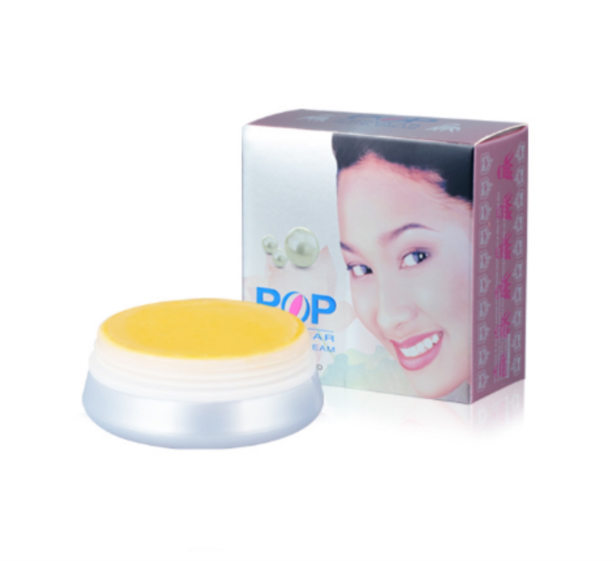 Thai skin care products isolated noble lady pearl cream plain face lazy
