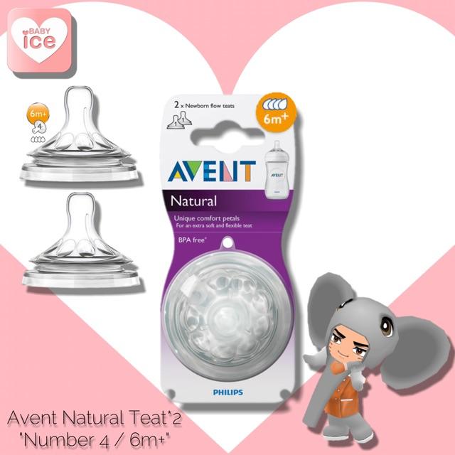 ★ Avent Natural จุกนมเบอร์ 4 / 6 เดือน+ *2 จุก