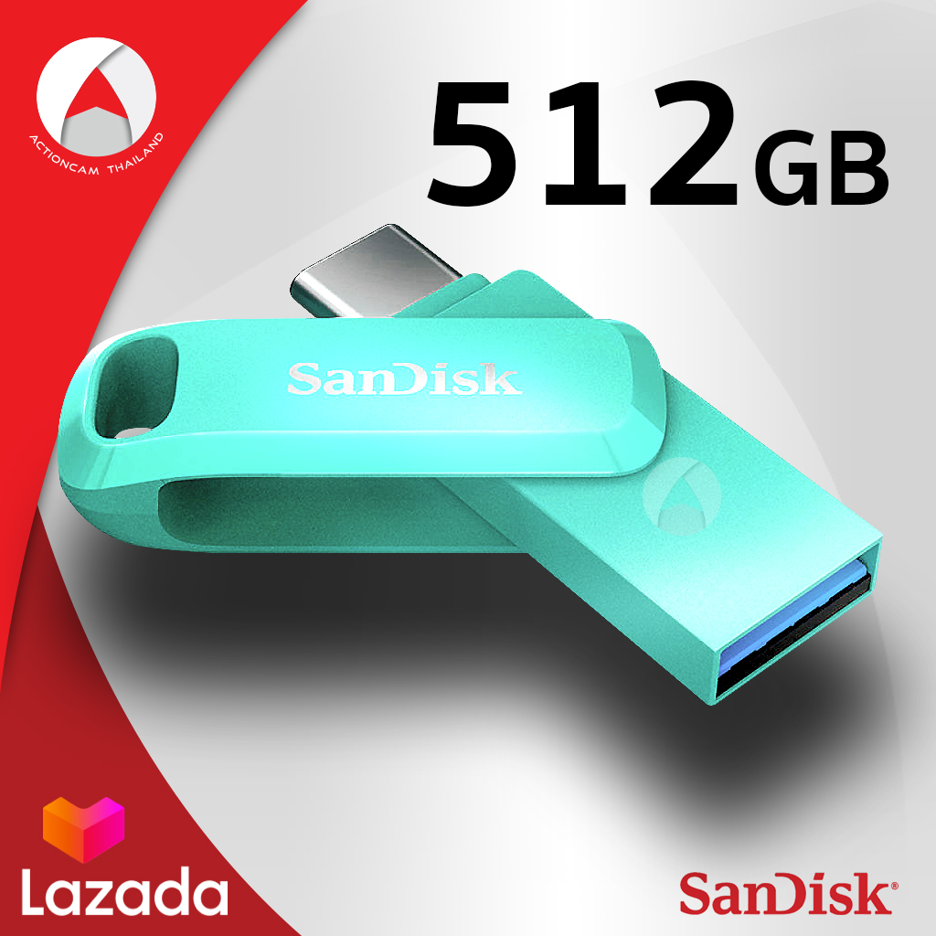 SanDisk Dual Drive Go 512GB USB 3.1 สีเขียว Gen1 Flash Drive Type-C Speed150mbs (SDDDC3-512G-G46G) แฟลชไดรฟ์ สำหรับถ่ายโอนข้อมูลโทรศัพท์มือถือกับคอมพิวเตอร์ ประกัน 5ปี