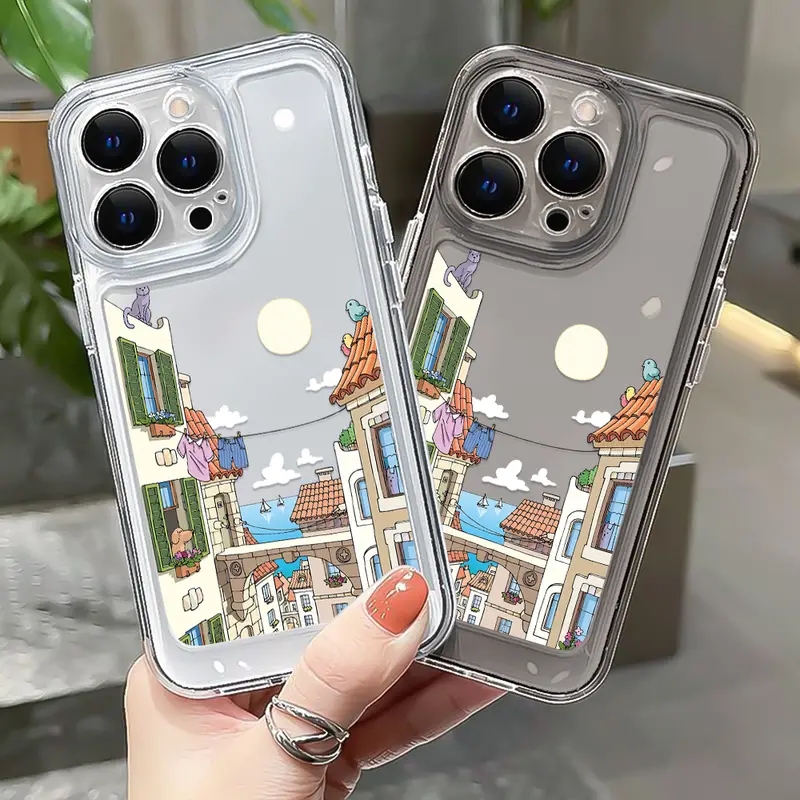 Ốp Điện Thoại TPU Mềm Trong Suốt Chống Sốc Bảo Vệ Camera Cho IPhone 11 14 13 12 Pro Max XS X XR 7 + 8 6 6S Plus Sự Bảo Vệ