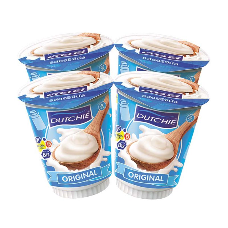ดัชชี่ โยเกิร์ต รสธรรมชาติ 135 กรัม x 4 ถ้วย/Dutchy Yoghurt Natural 135g x 4 cups