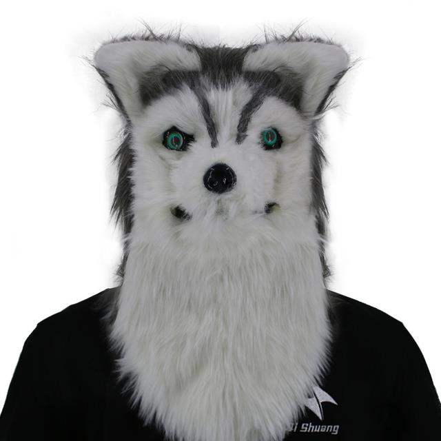 Therian Mask Fox Novelties Halloween Rave Fluffy Animal Head Faux Fur  Headdress Cosplay Costume Party Props Adult Woman Disguise - AliExpress