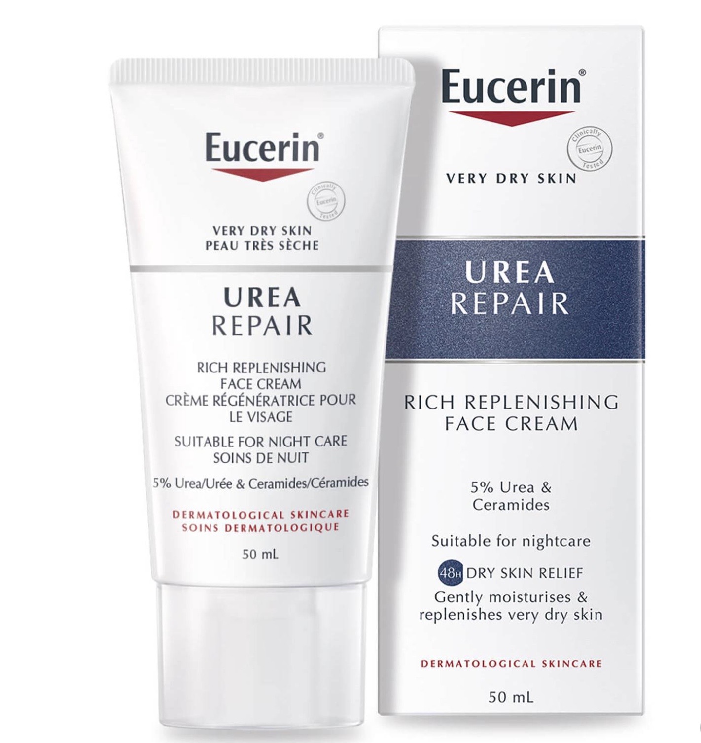 Eucerin®Very Dry Skin Replenishing Face Cream Night 5 Urea with