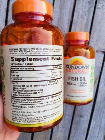 น้ำมันปลา Fish Oil 1,000mg 144 ซอฟท์เจล นำเข้าจากอเมริกา (Sundown Naturals) บำรุงสมองและหัวใจ ลดความเสี่ยงเส้นเลือดหัวใจตีบ