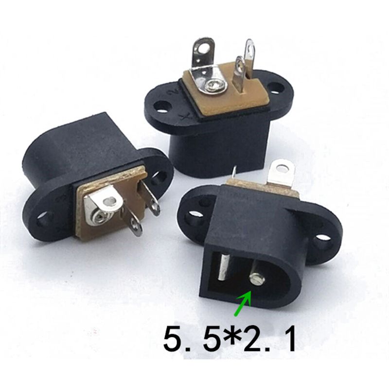 Cái/bộ 10 Chân Kết Nối Nguồn DC Bộ Chuyển Đổi Phích Cắm Giắc Cắm Đực Cái, Đầu Nối Gắn Bảng PCB 2/3 Chân 5.5X2.1Mm