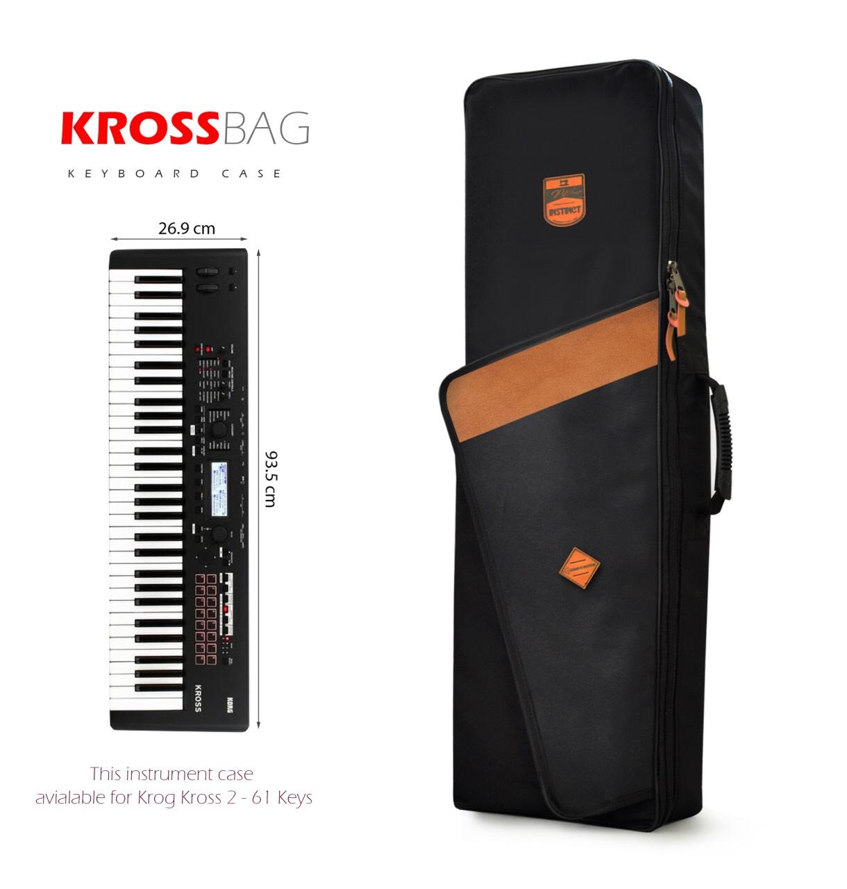 กระเป๋าคีย์บอร์ด เปียโนไฟฟ้า แบบพกพา ขนาด 61 key Kross BAG Soft case Keyboard สีดำ มีสายสะพาย