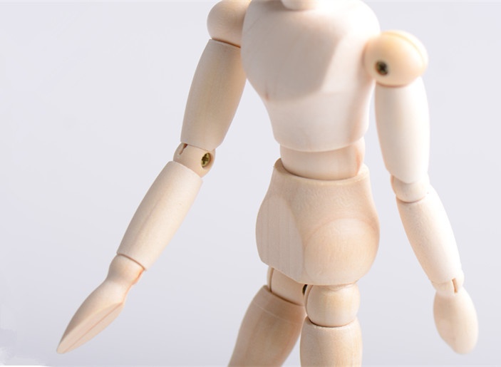 หุ่นไม้ หุ่นมือ จำลองรุปคน ขยับได้  ฟิกเกอร์มนุษย์ สมจริง Wood movable Limbs Human Art joint  สี หุ่นมือขวา 25cm