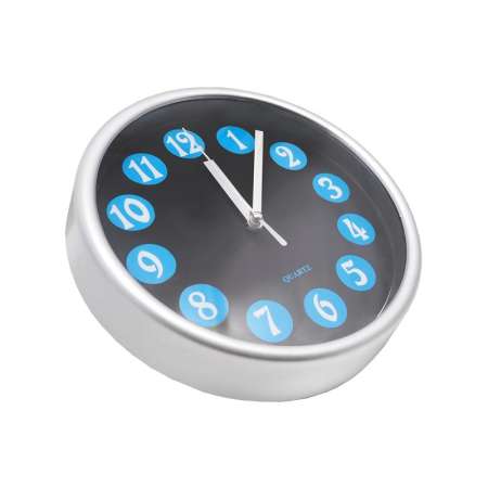 นาฬิกาแขวนขนาด 7.5 นิ้ว นาฬิกาบ้าน นาฬิกาออฟฟิศ นาฬิกาแขวนผนัง Value Clock [เลขฟ้า ขอบเงิน]