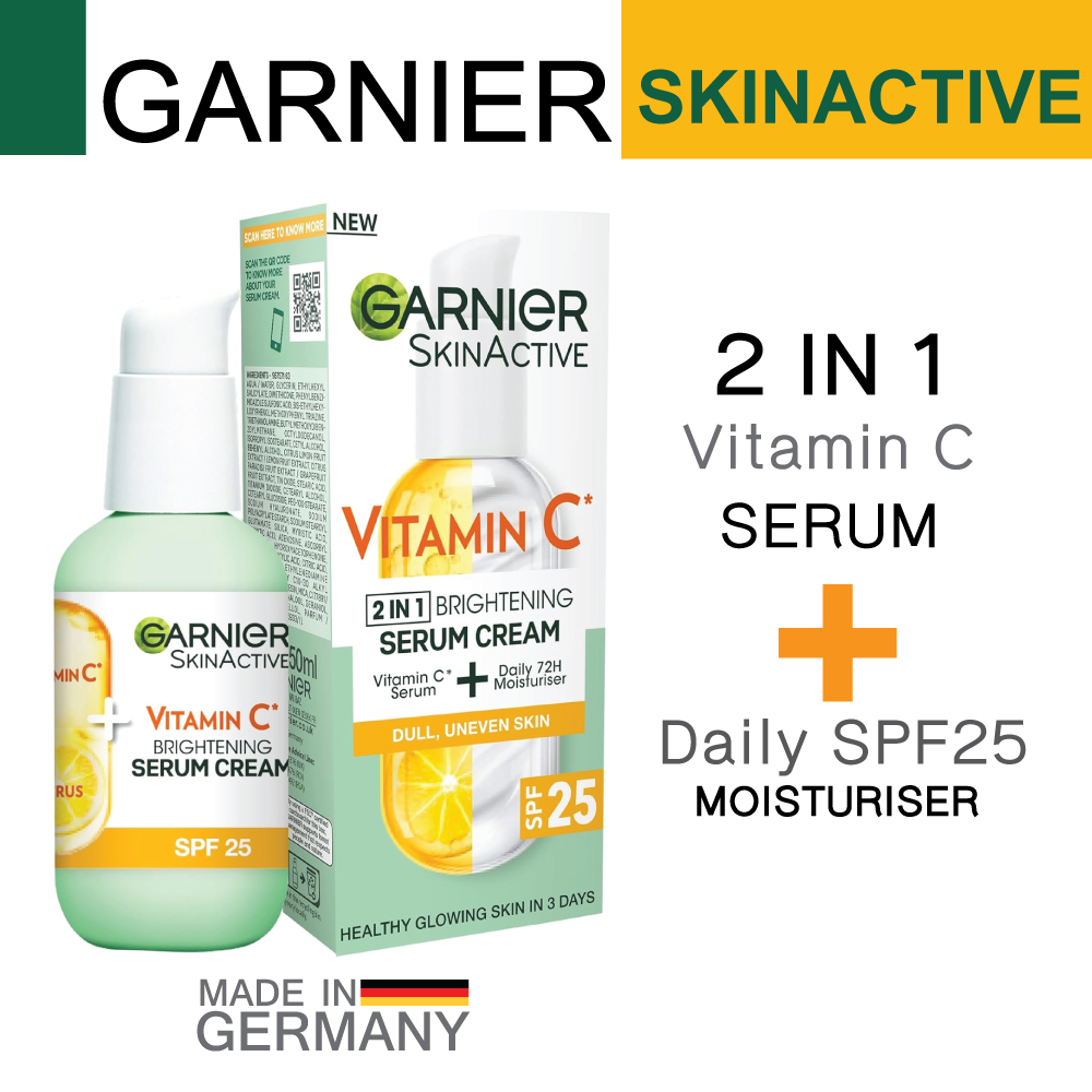 Garnier Skinactive Vitamin C 2 In 1 Serumspf 25 Cream 50 Ml Made In Germany เซรั่มครีมผสมกัน 1620