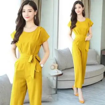 yellow short overalls