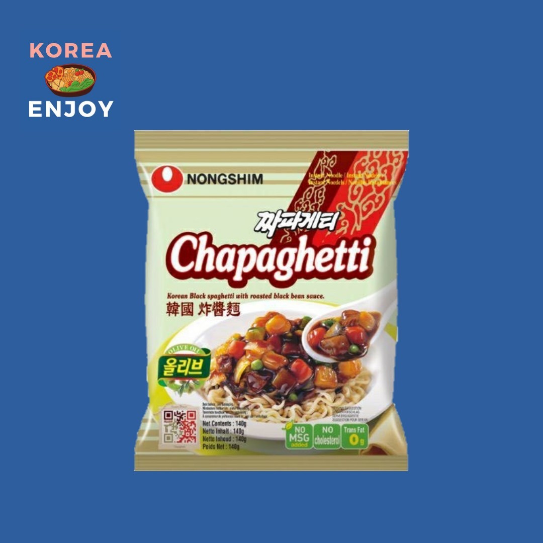 Chapaghetti Korean Black spaghetti with roasted black bean sauce (บะหมี่กึ่งสำเร็จรูปรสซอสถั่วดำ) 140g