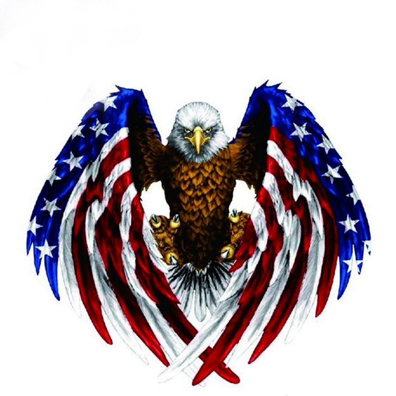 Decal sticker for Car motorcycle eagle with USA flag