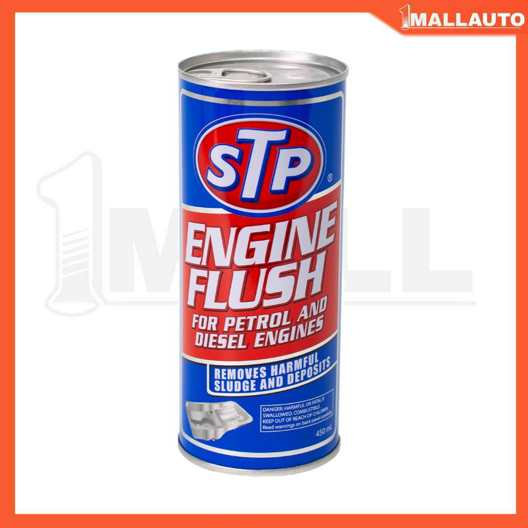 ENGINE FLUSH STP ฟรัชชิ่ง น้ำยาทำความสะอาดภายในเครื่องยนต์ เบนซินและดีเซล 450mL.