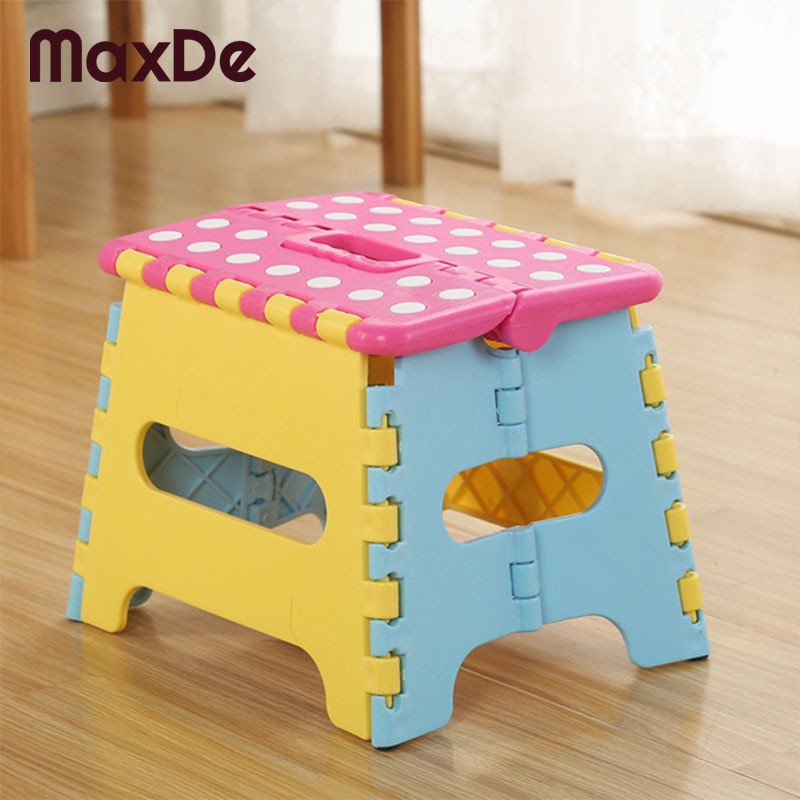 MaxDe เก้าอี้พับปิกนิค เก้าอี้พับ เก้าอี้สำหรับเด็ก เก้าอี้พับนั่งเล่น เก้าอี้เล็ก สีสันสดใส คละสี เก้าอี้พับได้