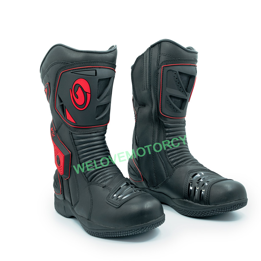 รองเท้าขี่มอเตอร์ไซค์ รองเท้าขับมอไซ รองเท้าขับbigbike รองเท้าARCX L60566 Black/Red วัสดุหนังวัวแท้คุณภาพดีระบายอากาศ ทนต่อการสึกหรอสูง กันน้ำ