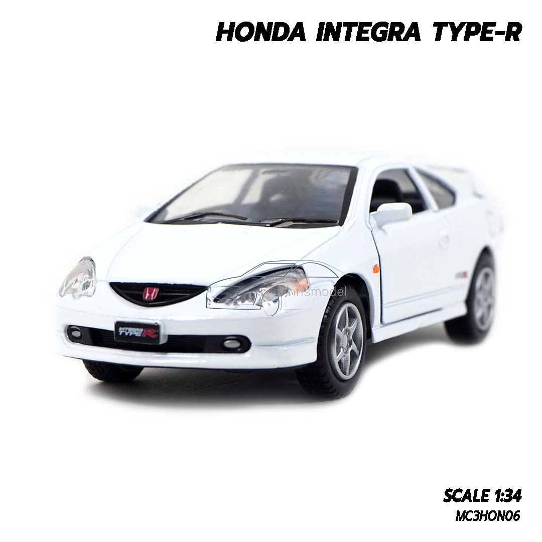 Naynaeshop โมเดลรถ HONDA INTEGRA TYPE-R (Scale 1:34) โมเดลรถสะสม Kinsmart สี สีขาว