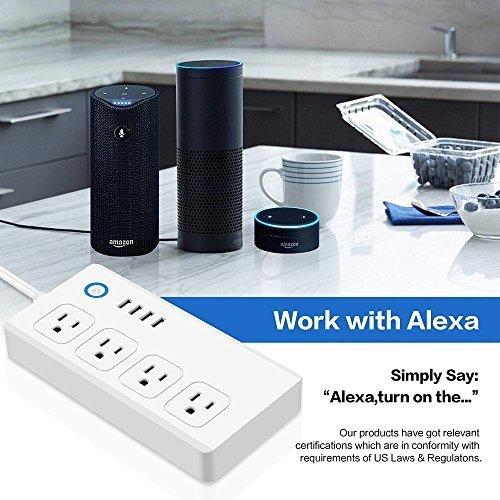 Wifi Smart Power Strip Surge Protector Compatible With Alexa Google ...