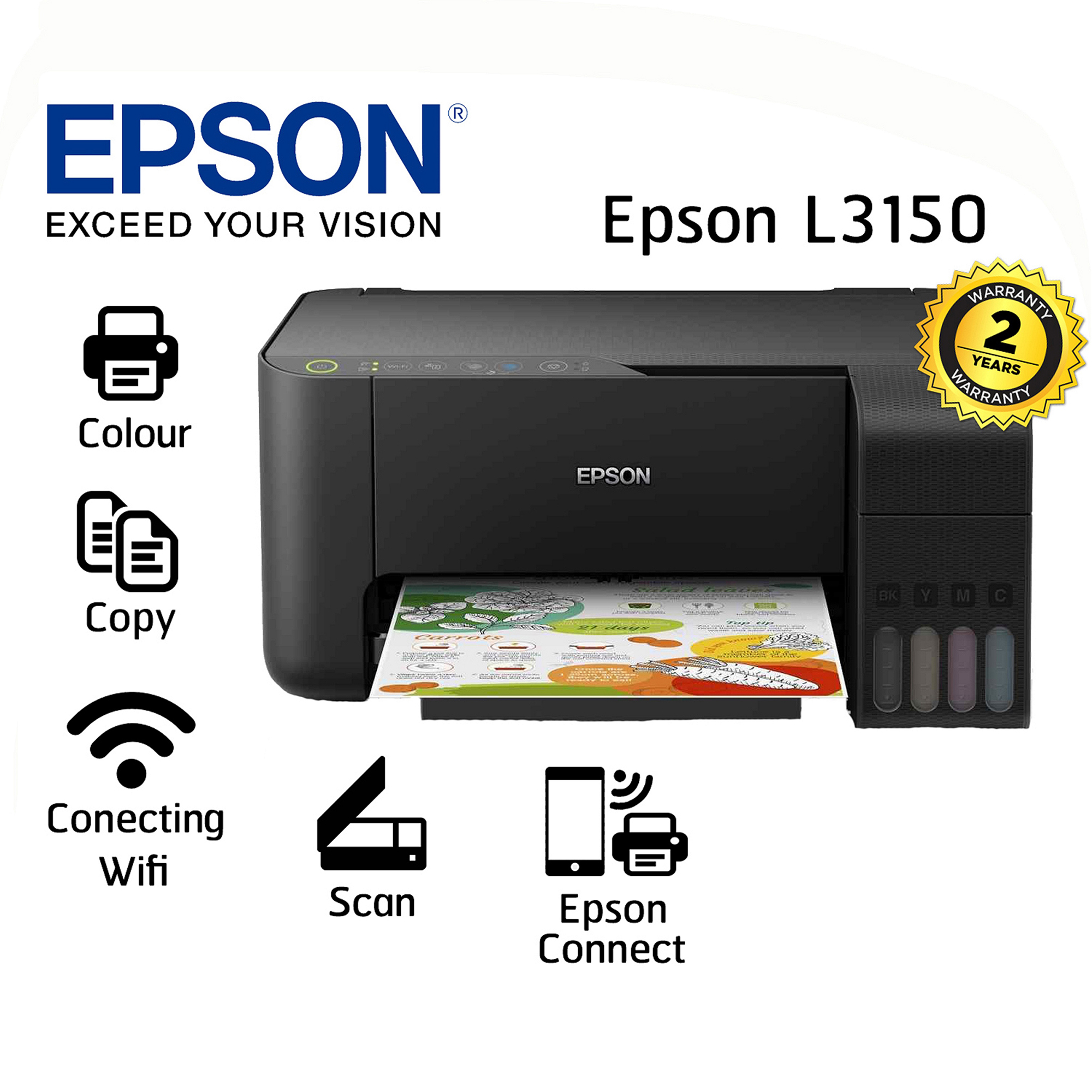 Printer Epson Ecotank L3150 Wi Fi All In One Ink Tank Printer เฉพาะตัว เครื่อง ไม่มีหมึก 9197