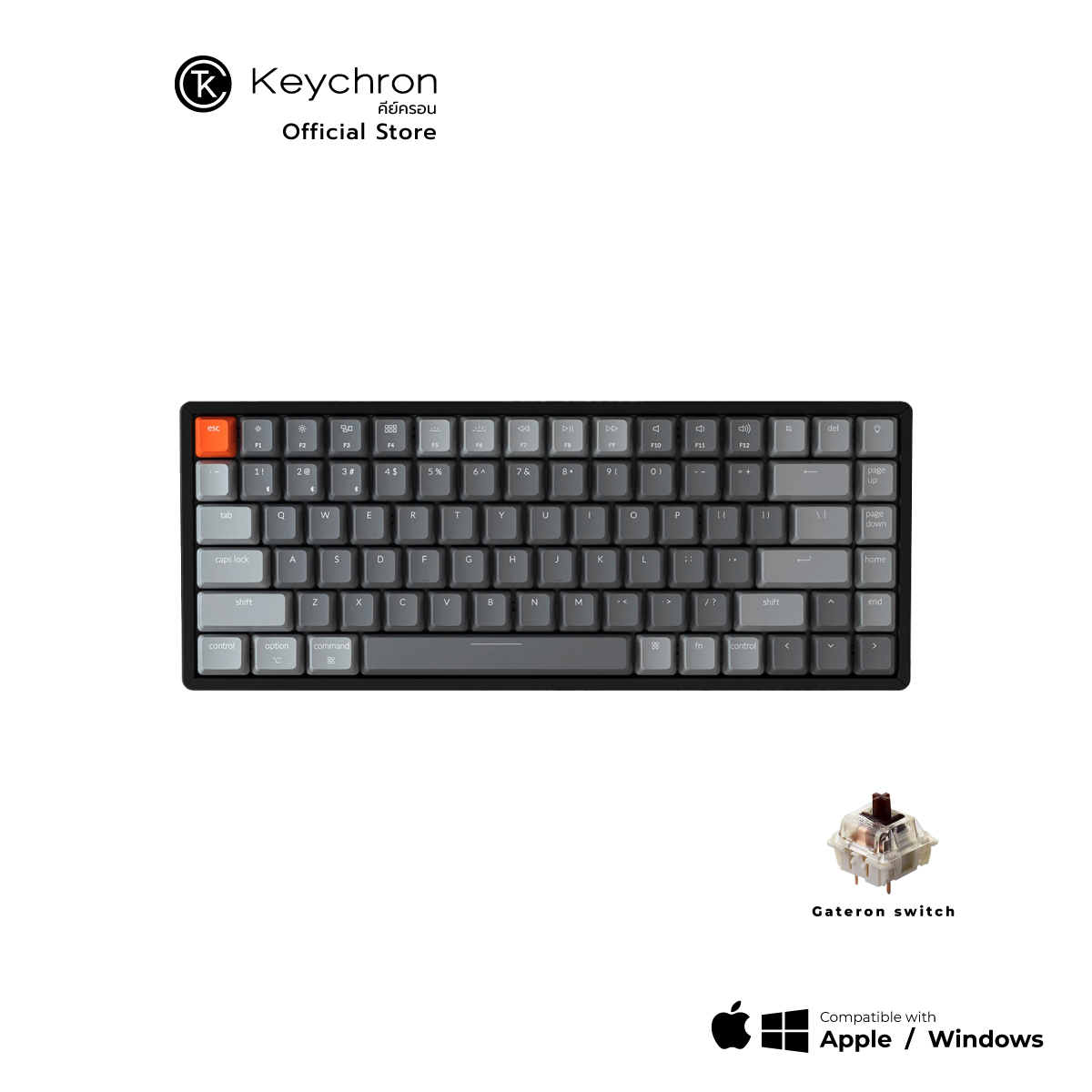 Keychron K2 Wireless Keyboard Non hotswap (คีย์บอร์ดไร้สายแบบบัดกรี 75%)