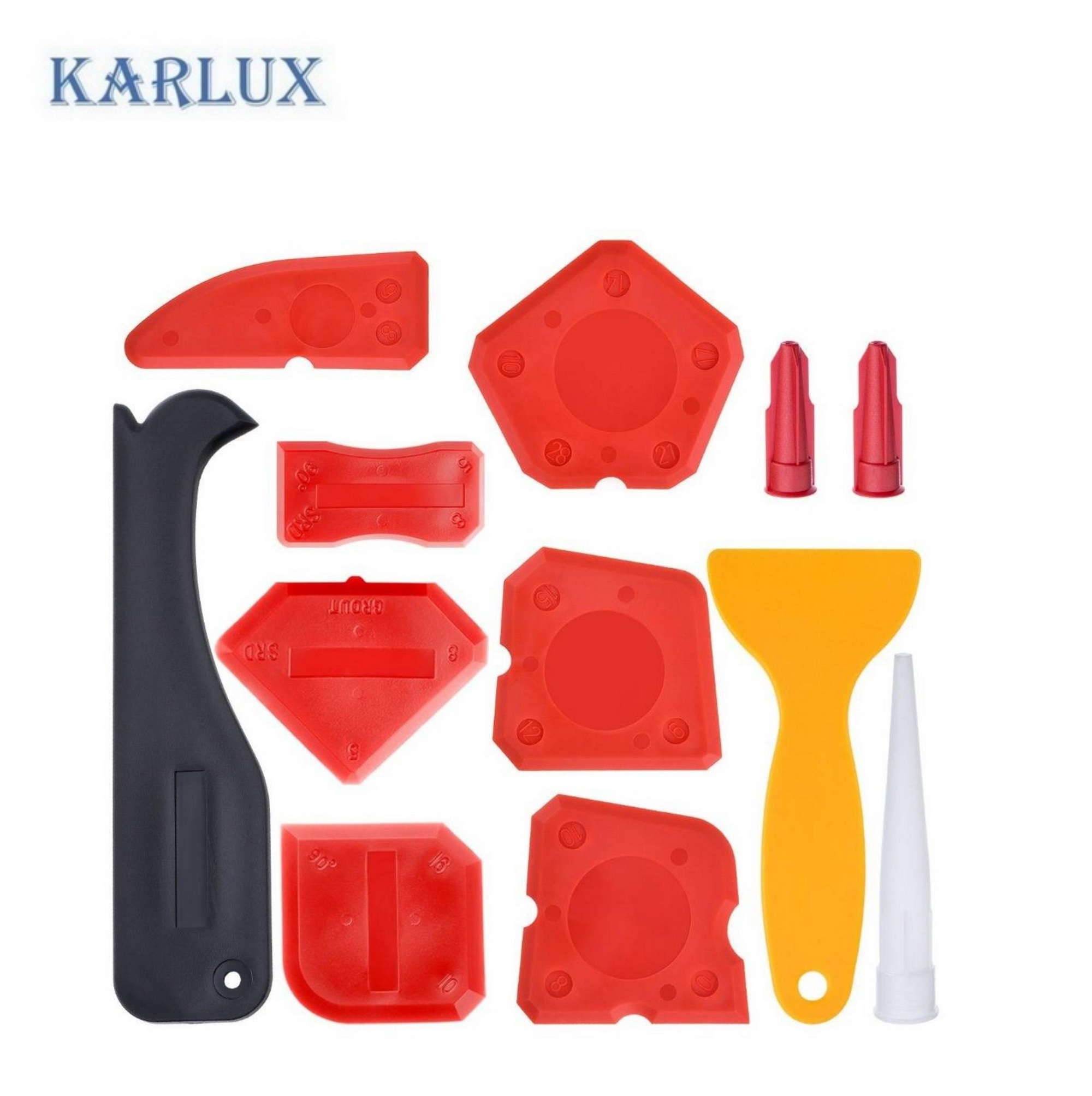 Karlux 12pcs Sealant Wiper caulking Tool Kit for A Perfect Finish ชุดยางปาดกาว 12ชิ้น