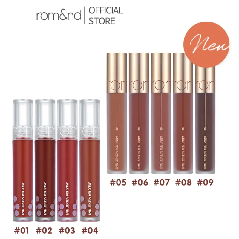 ภาพสินค้าrom&nd Milk Tea Velvet Tint / ลิปเนื้อกำมะหยี่ ลิปจิ้มจุ่ม เครื่องสำอาง ชานมไข่มุก เนื้อกำมะหยี่ บางเบา เนียนนุ่ม สบายปาก เม็ดสีแน่น ให จากร้าน Romand Thailand บน Lazada ภาพที่ 1