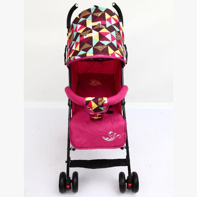 ราคา รถเข็นเด็ก ปรับได้ 3 ระดับ น้ำหนักเบา รองรับหนัก (นั่ง/เอน/นอน) ฟรีมุ้งคร้า baby stroller รุ่น 500# สีชมพูเข้มRoseRed