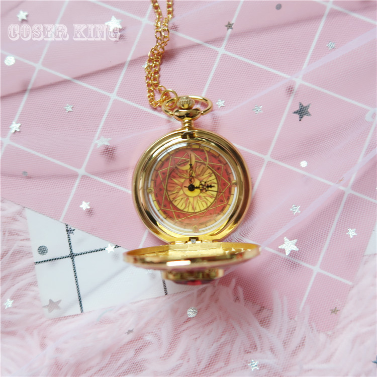 [LXYH- COSER KING] Card Captor Sakura SAILOR Moon นาฬิกาสำหรับเด็ก VINTAGE จี้ Grils ผู้หญิงของขวัญ FOB นาฬิกาพ็อกเก็ตนาฬิกาสร้อยคอ CardCaptor สี C สี C
