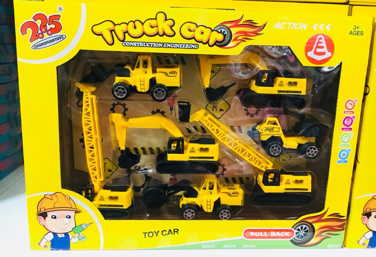 ของเล่น รถตักดิน พร้อมอุปกรณ์ทำถนน ของเล่นสร้างเสริมจินตนาการสำหรับเด็ก Truck WagonToys Set