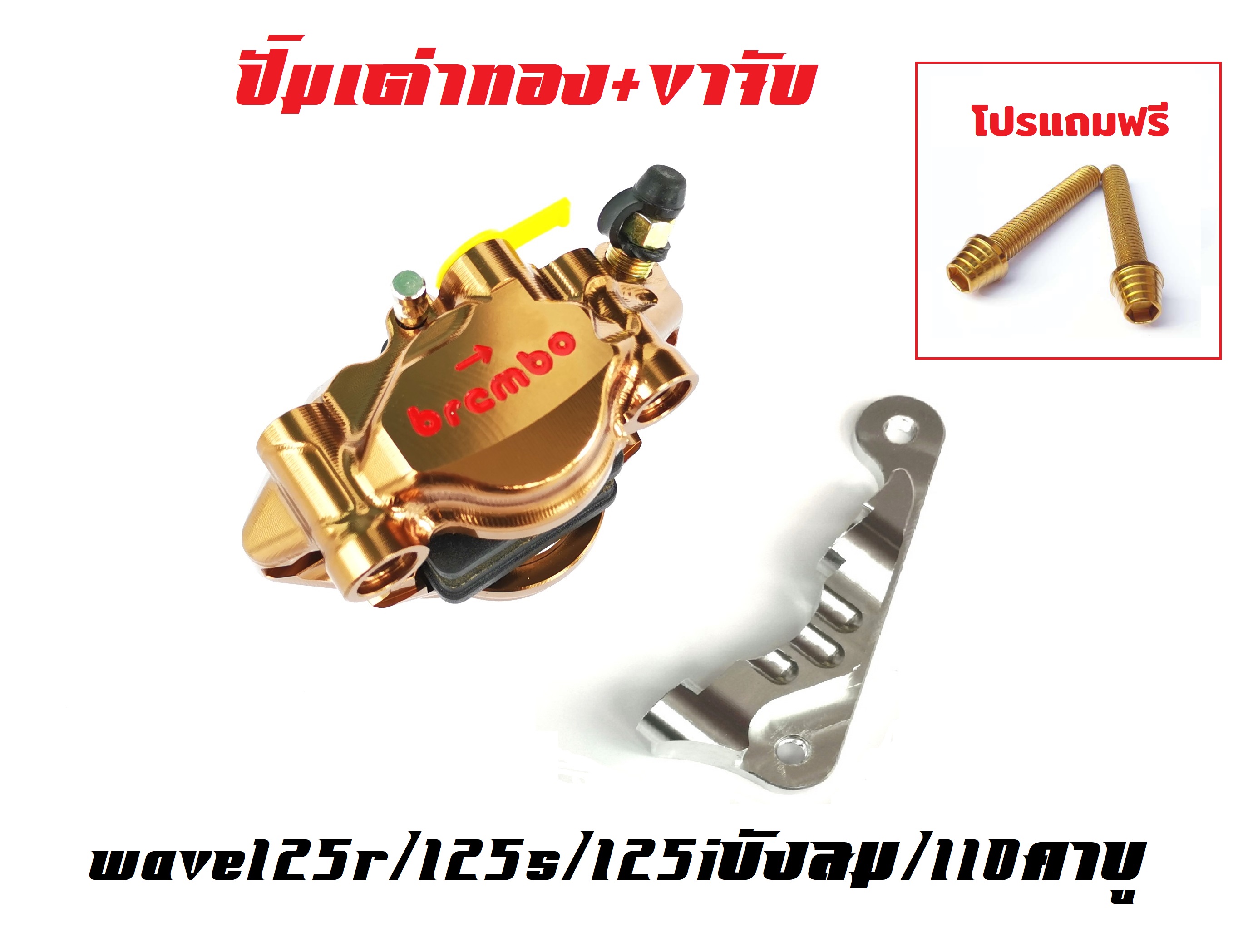 ปั้มเบรค ปั้มเต่า ฺฺBB + ขาจับ ด้านหน้า Honda Wave100,Wave110(คาบู),Wave125R,125S , Wave125i (เก่า)ไฟเลี้ยวบังลม