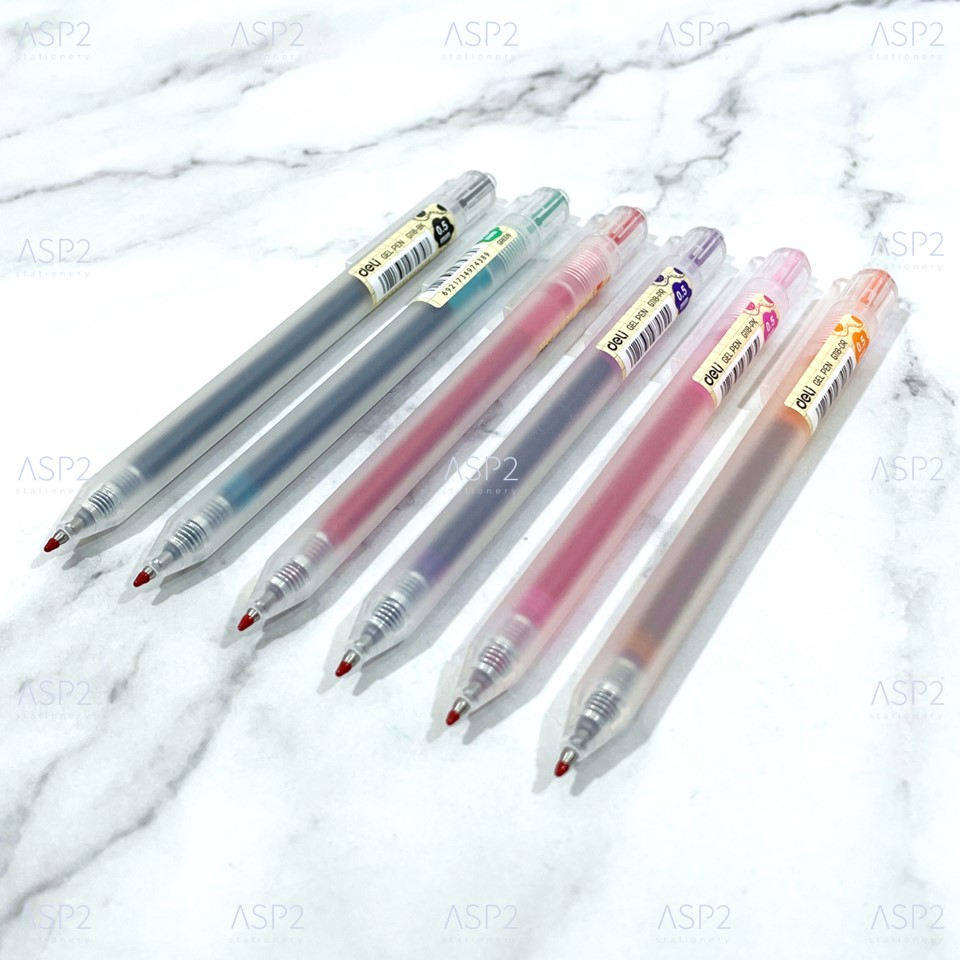 ปากกาเจลสี เดลี่ Deli GEL PEN รุ่น Delight G118PR ขนาด 0.5 มม. ปากกาสี ปากกาหมึกเจล แบบกด (1