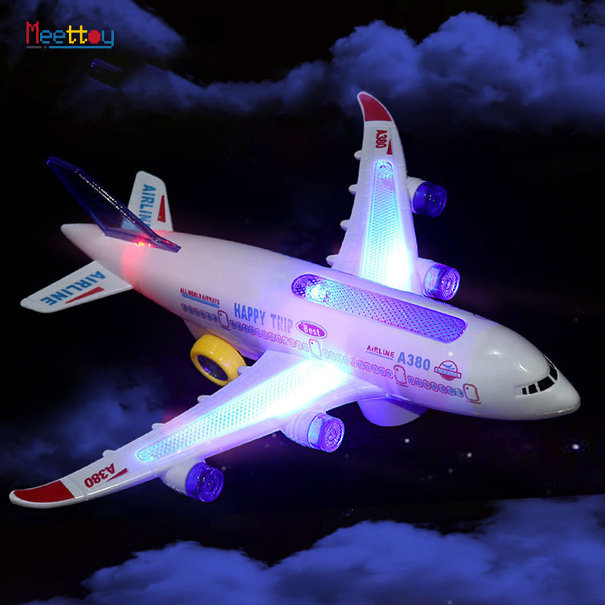 Meettoy Electric Airplane Model Flash Light Sound Plastic Automatic