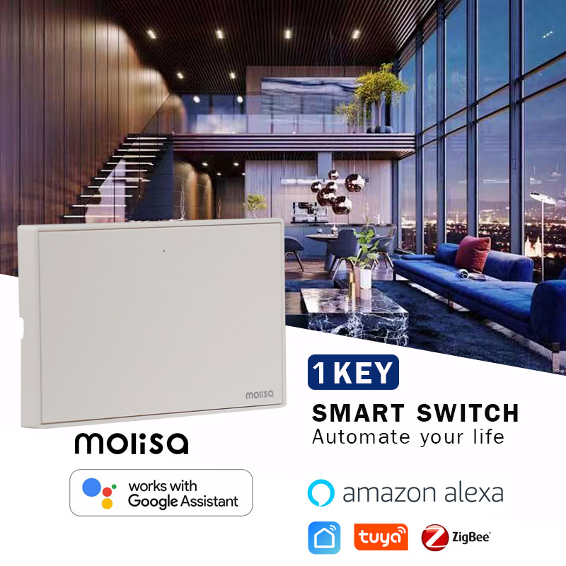 molisa tuya smart switch zigbee สวิตซ์ไฟ มี 1 คีย์ 2 คีย์ และ 3 คีย์ ติดตั้งง่ายไม่ต้องต่อ Capacotor