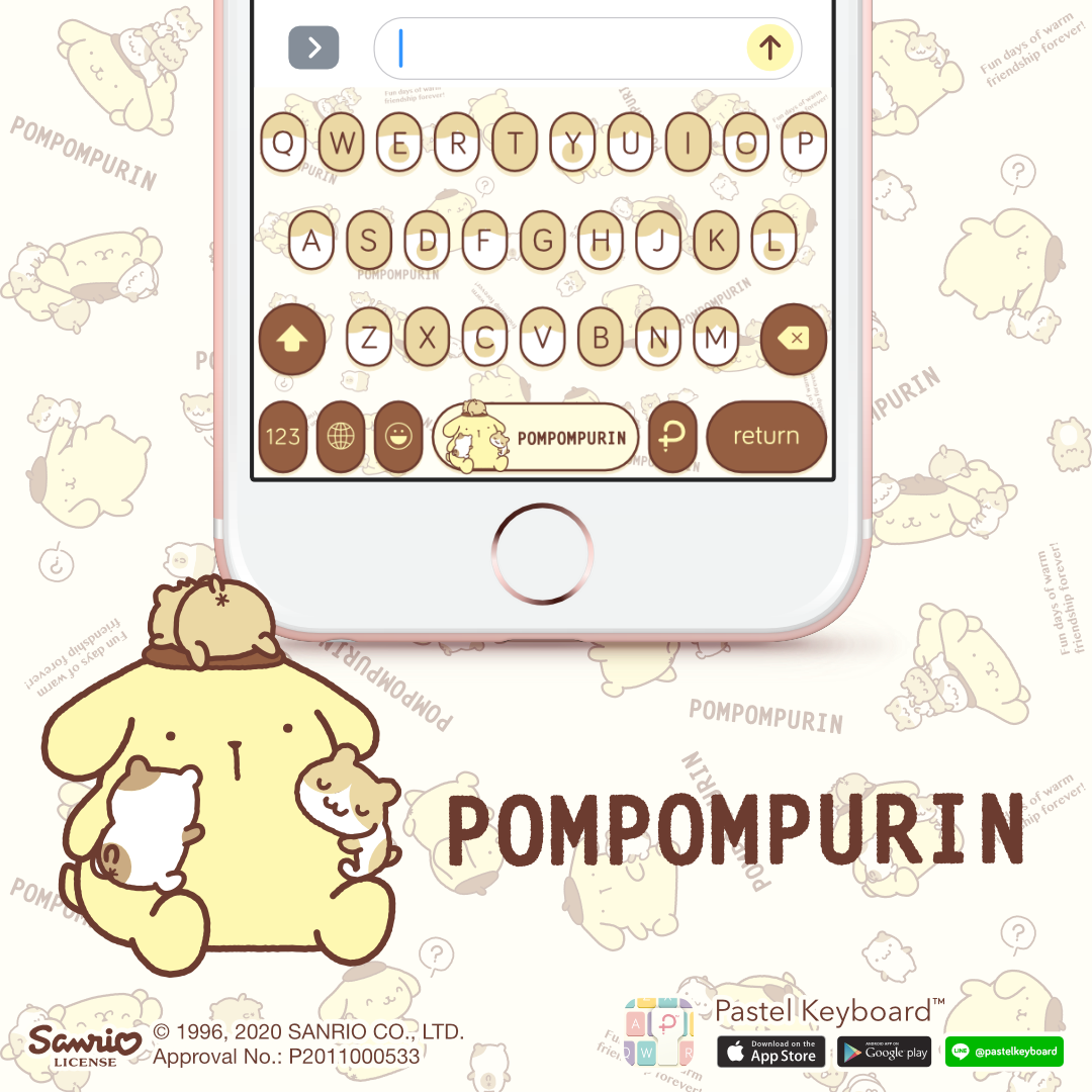 Pompompurin Friendship Keyboard Theme⎮ Sanrio (E-Voucher) for Pastel Keyboard App