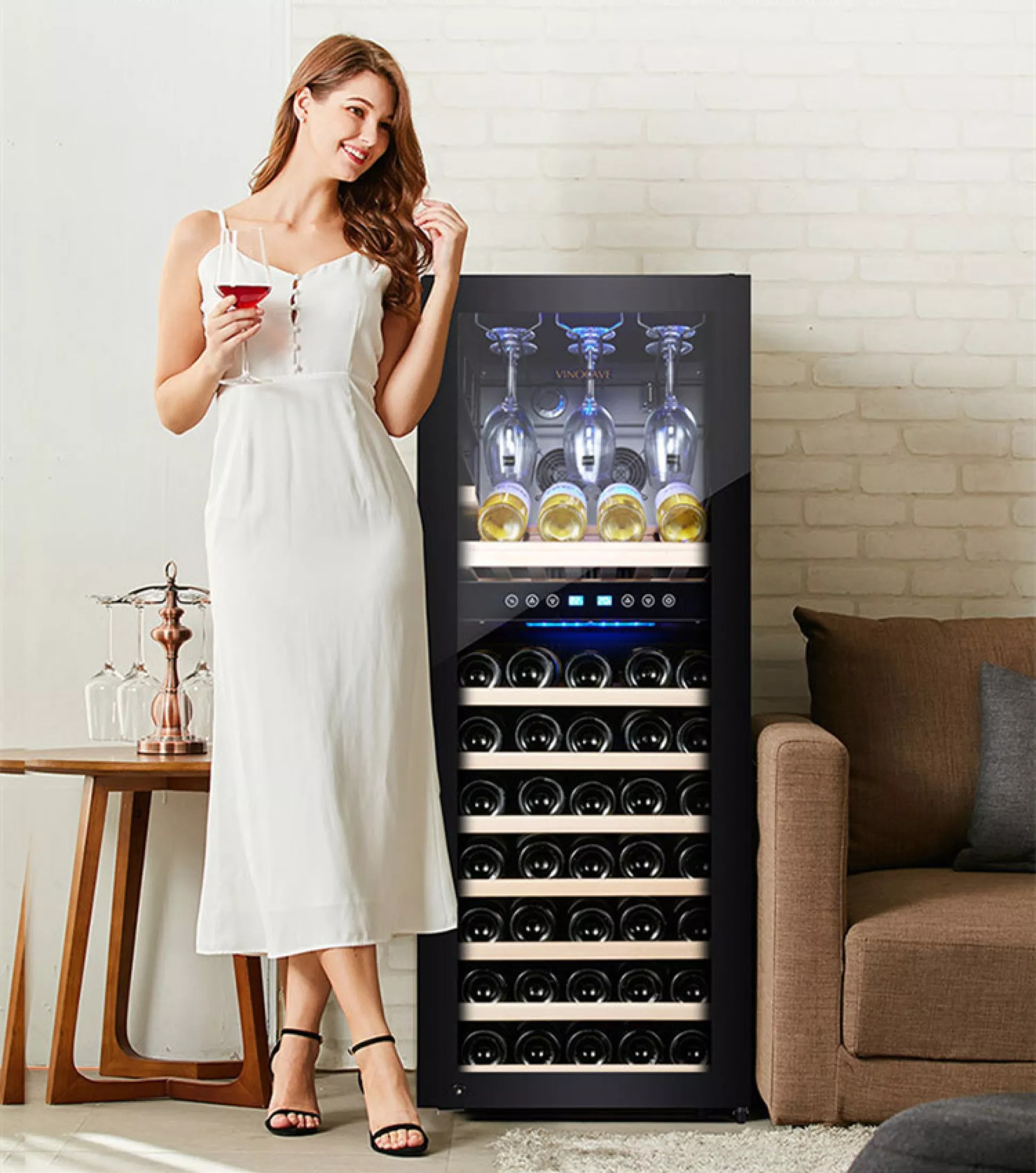 ตู้แช่ไวน์ ตู้เก็บไวน์ ตู้แช่ ตู้เก็บไวน์คุณภาพสูง Wine cabinet  สามารถเก็บไวน์ได้มากถึง 78/168 ขวด การควบคุมอุณหภูมิด้วยไดรฟ์ Chaiyo Sale