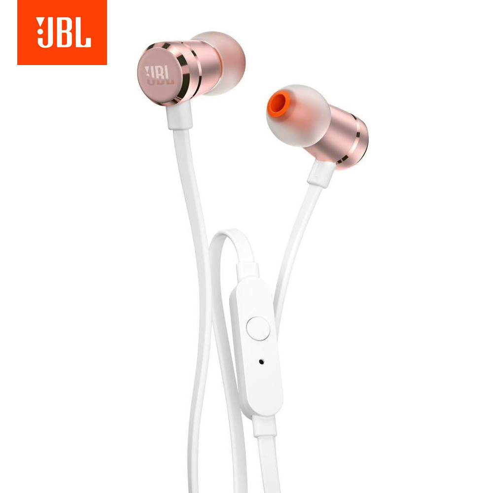 JBL T290 หูฟัง In-Ear JBL บริสุทธิ์เบสเสียงหูฟังหนึ่งปุ่มควบคุม 3.5 มิลลิเมตรแจ็คสายหูฟังแบบพกพาชุดหูฟังพร้อมไมโครโฟนสำหรับโทรศัพท์มือถือแท็บเล็ต