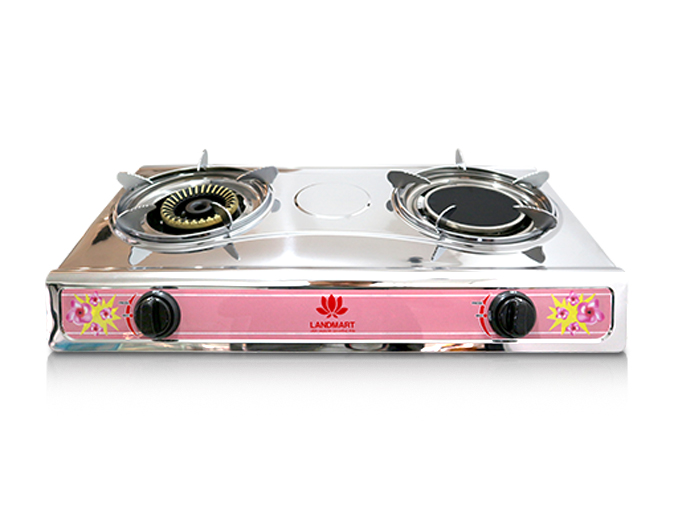 เตาแก๊สตั้งโต๊ะ 2 หัว แสตนเลส (อินฟาเรทข้าง+ธรรมดาข้าง) ยี่ห้อแลนด์มาร์ท เตาแก๊สตั้งโต๊ะ 2 หัว แสตนเลส (อินฟาเรทข้าง+ธรรมดาข้าง) ยี่ห้อแลนด์มาร์ท