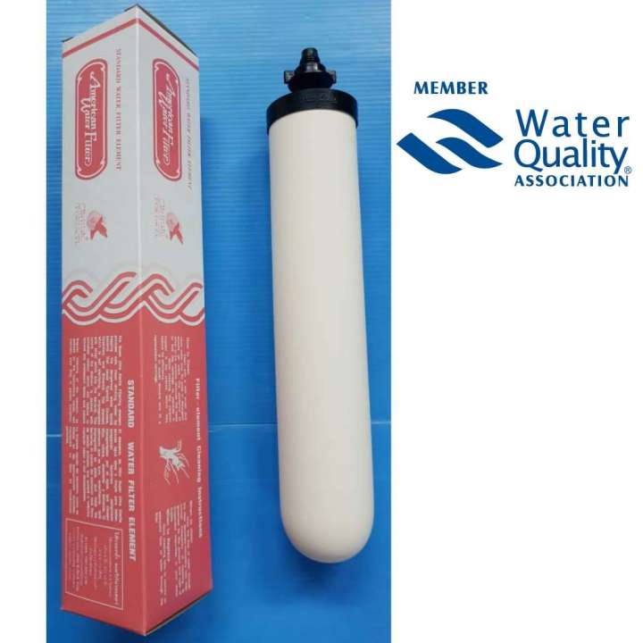 ไส้กรองน้ำดื่มเซรามิคฝาดำ 0.3 MC. American Water Filter (กล่องสีชมพู)