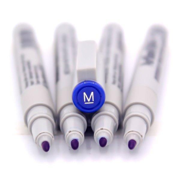 Electro48 Artline ปากกาเขียนแผ่นใส อาร์ทไลน์ ลบได้ 1.0 มม. ชุด 4 ด้าม (สีน้ำเงิน) สีเข้ม หมึกแห้งเร็ว
