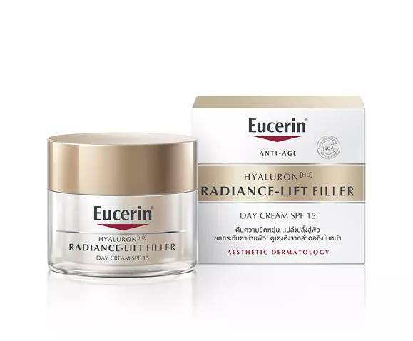 Eucerin hyaluron [HD] radiance-lift filler day cream SPF15 ยูเซอริน ไฮยาลูรอน เอชดี เรเดียนซ์-ลิฟ ฟิลเลอร์ เดย์ ครีม 50มล ครีมทาผิวหน้า