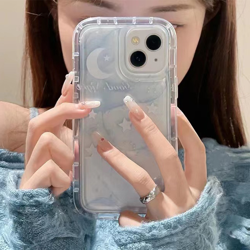 For IPhone 14 Pro Max IPhone Case Thickened TPU Soft Case Clear Case Airbag Shockproof Dreamy Starry Night Compatible with For IPhone 11 Pro Max