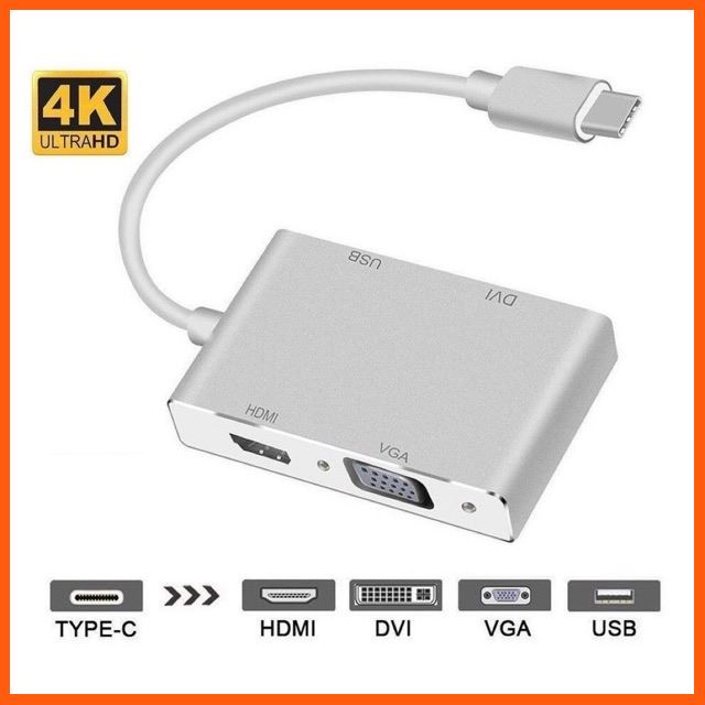 #ลดราคา 4 in1 USB 3.1 Type C to HDMI+VGA+DVI+USB3.0 Female Adapter for Macbook Laptop #ค้นหาเพิ่มเติม Converter Support USB HUB Expander Mini Wifi อะแดปเตอร์ Receptor ฮาร์ดดิสก์กล่องอลูมิเนียมอัลลอยด์ Video Splitter USB IDE sata SATA Port SSD Case