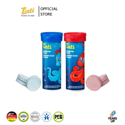 TINTI® Bathwater Colours in Tube เม็ดสีอาบน้ำ (10 เม็ด) เม็ดเปลี่ยนสีน้ำ ไร้สารPEG ผลิตเยอรมนี สบู่สีเด็ก ของเล่นอาบน้ํา ของเล่นในน้ำ ของเล่นเด็ก baby soap toy