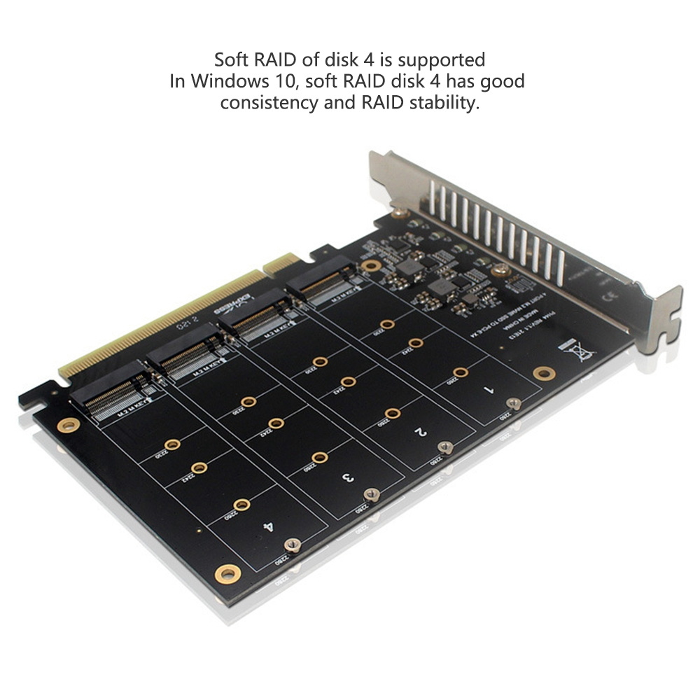 4-Disk NVME RAID PCI-E X16 Dapter Card Array Expansion Card Support M. 2 NVME Protocol SSD M.2 PCI-E Equipment