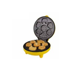 Dmall- เครื่องทำแพนเค้ก Pancake Maker  6 ชิ้น  แบบพิมพ์รูปดอกไม้และสัตว์การ์ตูน Yellow