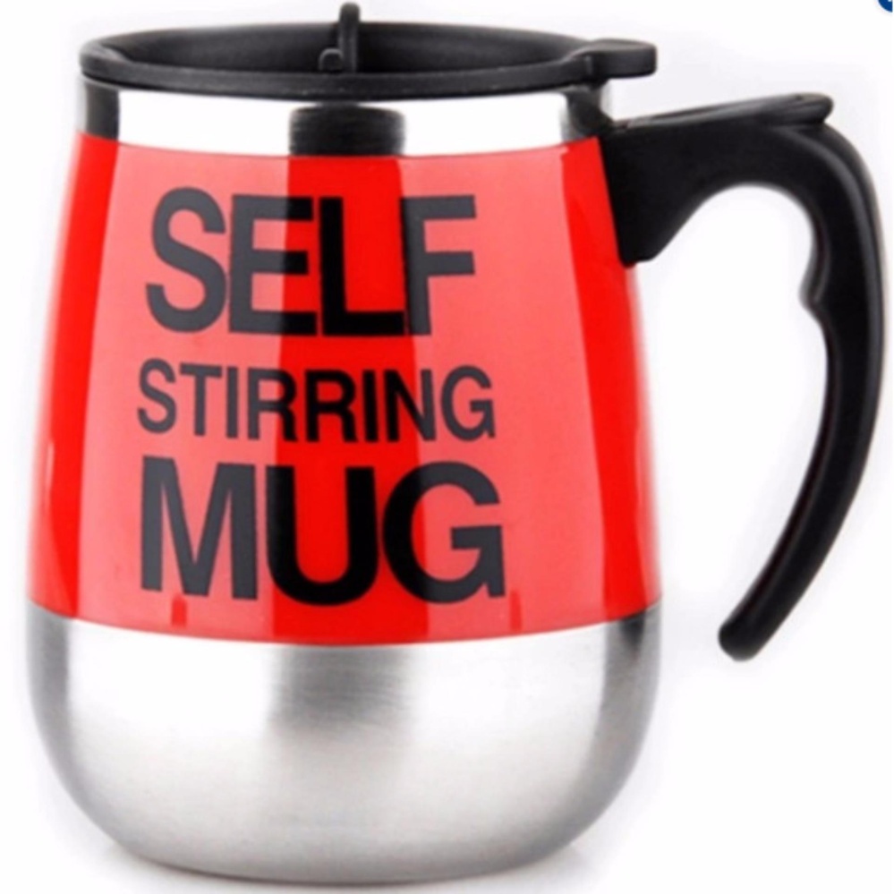 Electric Coffee Stirring Cup แก้วชงกาแฟอัตโนมัติ แบบสแตนเลส 450ML ( Red )