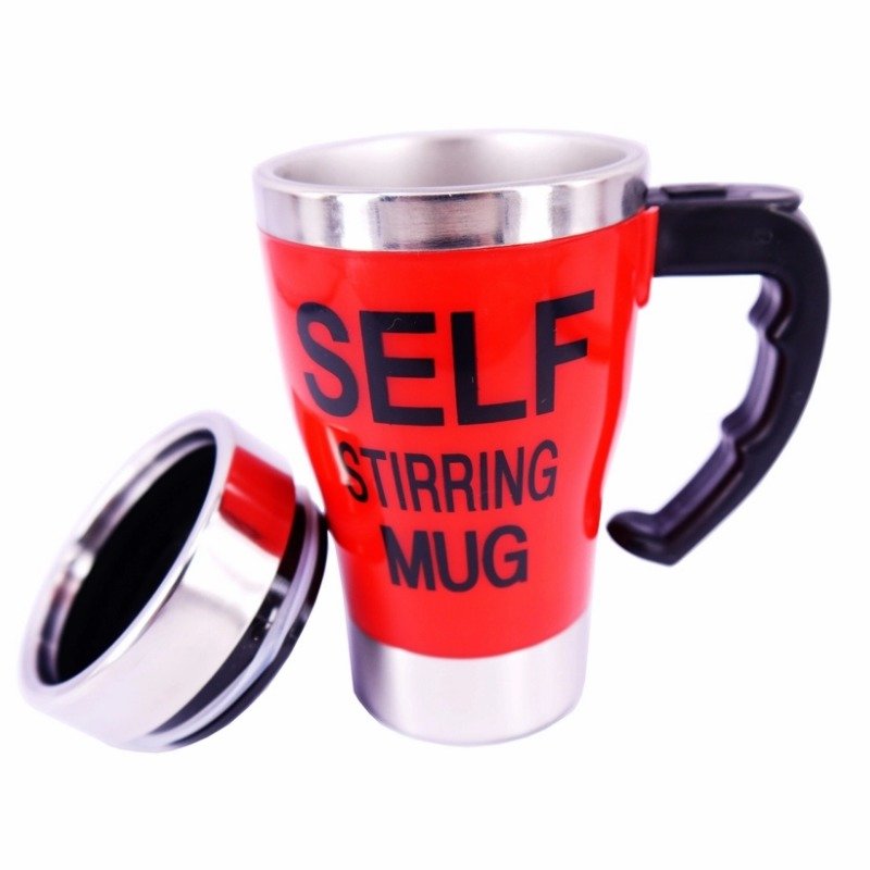 Electric Coffee Stirring Cup แก้วชงกาแฟอัตโนมัติ แบบสแตนเลส 450ML(Red)