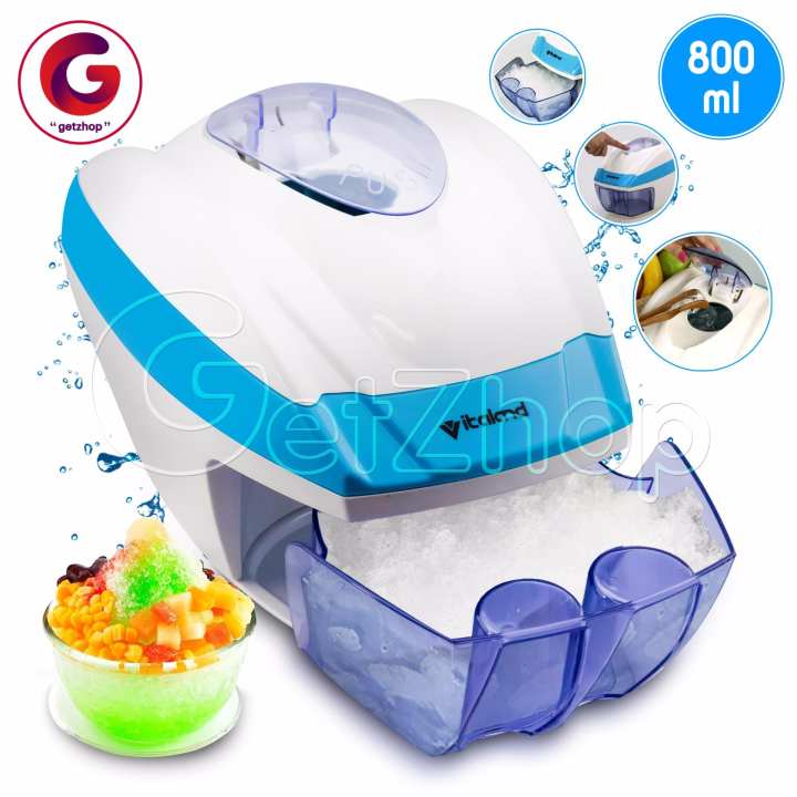 GetZhop เครื่องบดน้ำแข็ง เครื่องทำน้ำแข็งใส เกล็ดน้ำแข็ง Vitaland รุ่น VL3006A บรรจุ 800 Ml. - (Blue/White)