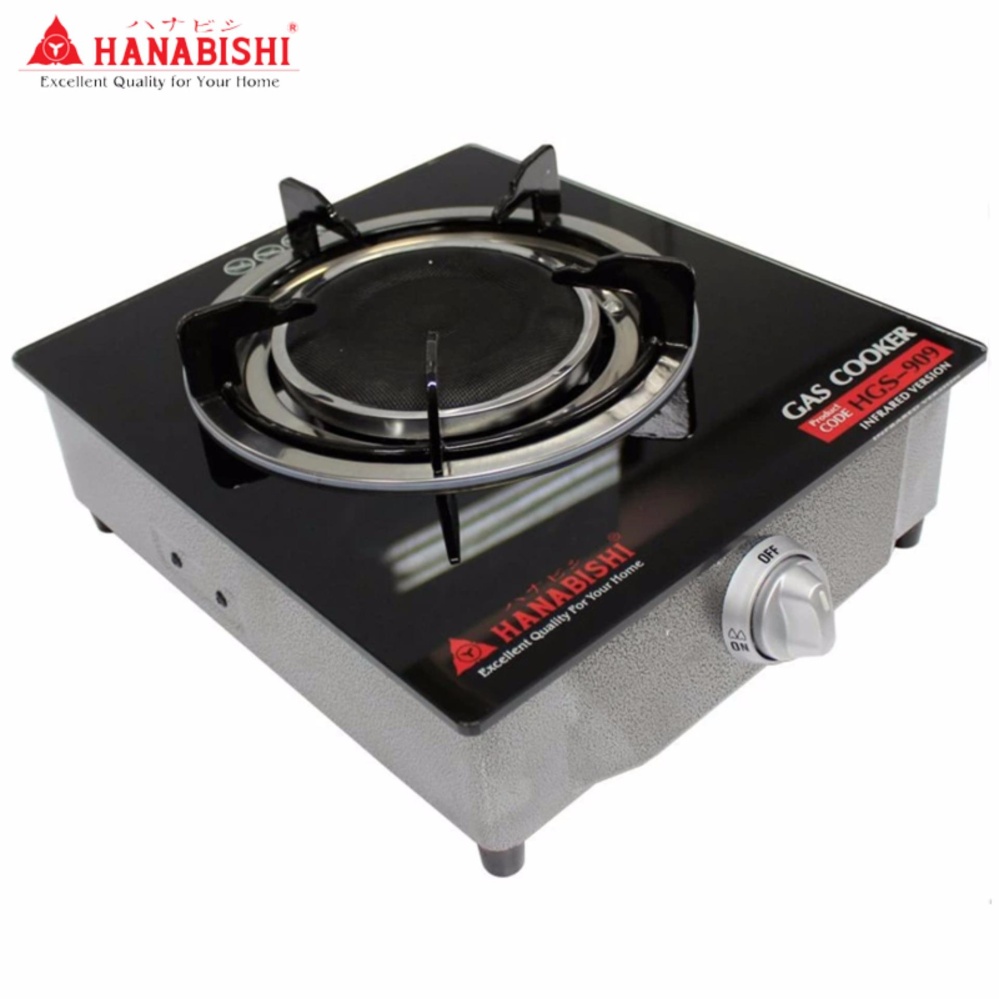 Hanabishi [PCM] เตาแก๊สหัวเดี่ยวอินฟาเรด เตาแก๊สกระจก- รุ่น HGS-909
